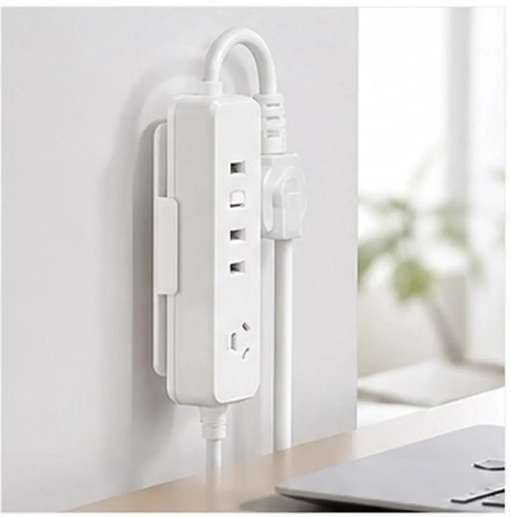 Socket Holder Punch Free Adhesive Socket Fixer Organizer for Home Office Cable Management Wall Mount Storage Holder