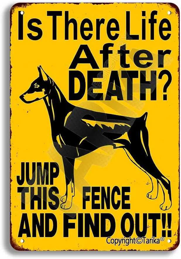 is There Life After Death Jump This Fence and Find Out 8X12 Inch Metal Vintage Look Decoration Painting Sign for Home Inspi sign