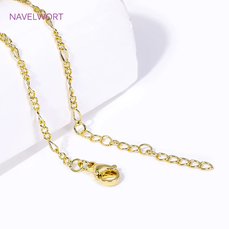 18K Gold Plated Oval Thin Chains For Necklace Making ,Brass Metal Lobster Clasp Chain,Fashion Jewelry For Women Wholesale