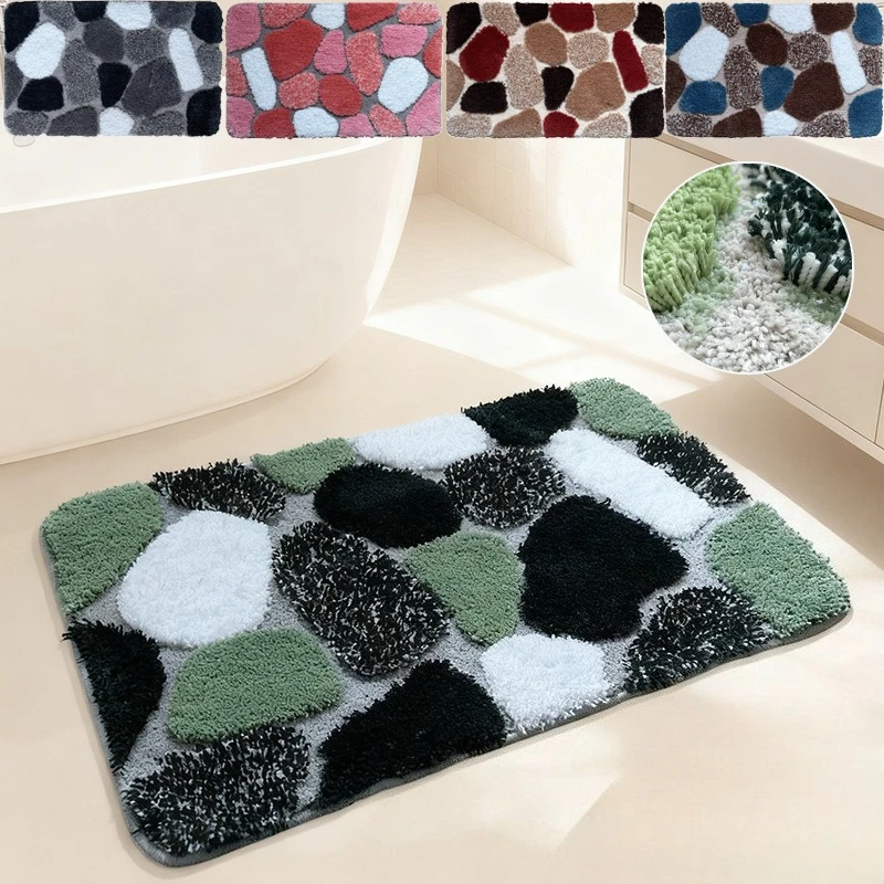 

New Bathroom Entrance Carpet Microfiber Fluffy Absorbent Foot Mat with Non Slip Backing for Bedroom Living Room Bathroom 욕실 매트