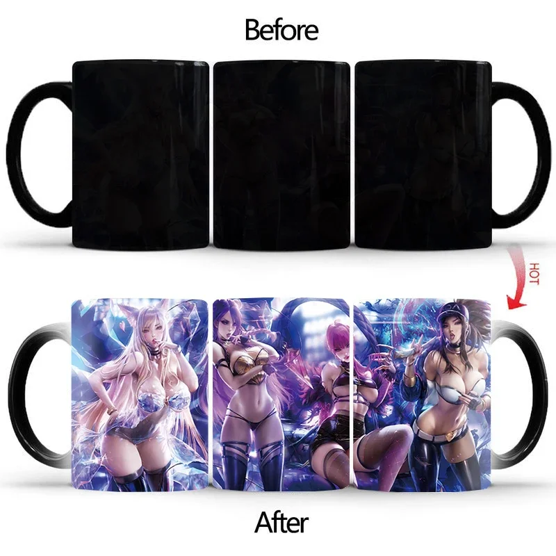 Sexy goddess Coffee Mug Anime Milk Tea Heat Sensitive Mug Changing Color Magic Mug Best Gift for Your Friends BSKT-062