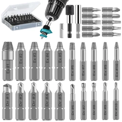 33 PCS Damaged Screw Extractor Drill Bit Extractor Drill Set Broken Speed Out Bolt Extractor Bolt Stud Remover Tool Sleeve