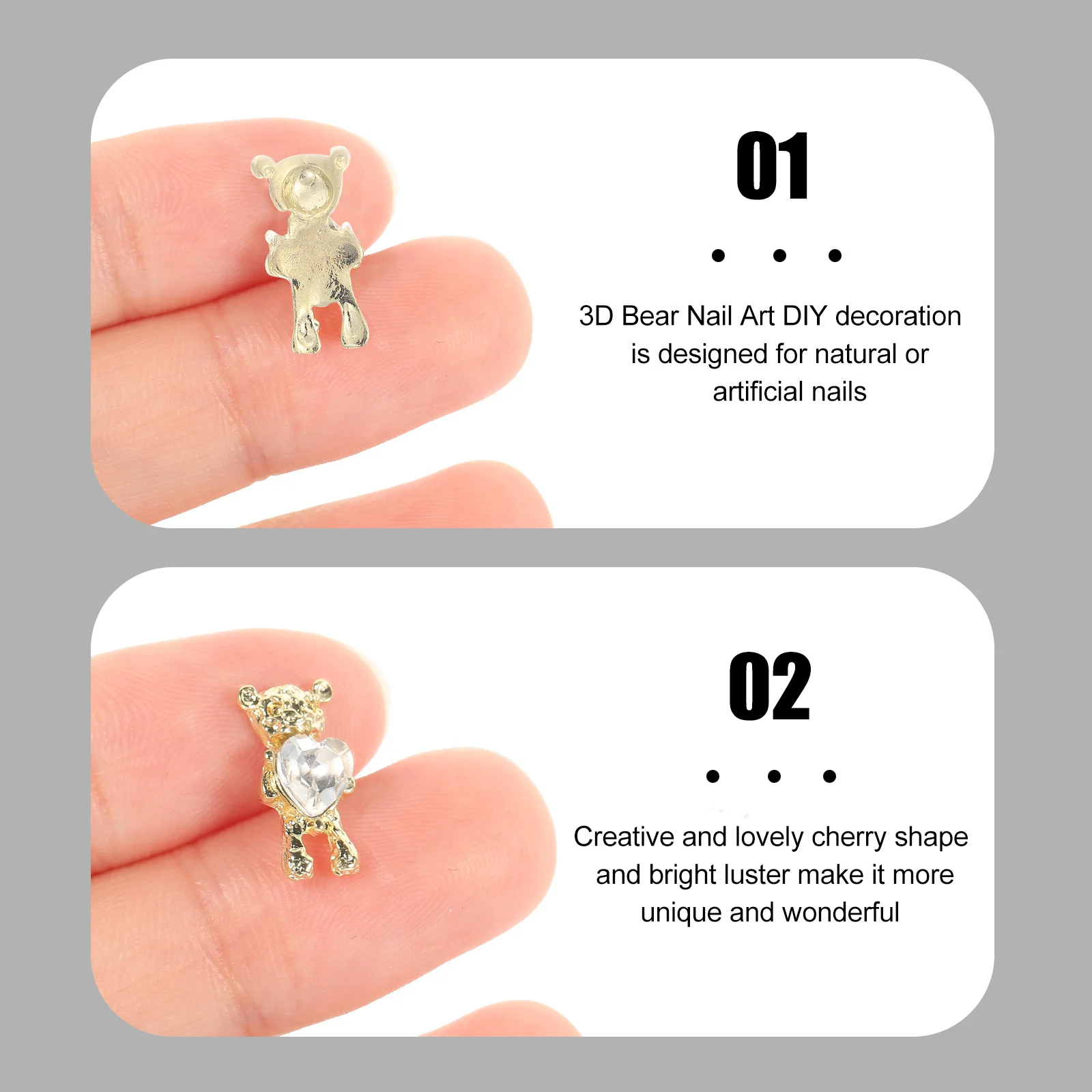 

20 шт. подвески для дизайна ногтей в форме медведя 3D DIY маникюрный декор для натуральных искусственных ногтей изысканные украшения для ногтей аксессуары