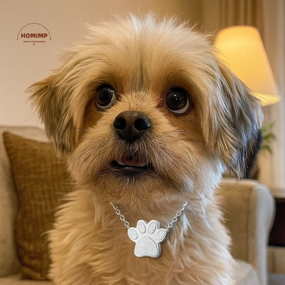 

Stainless Steel Pet Paw Print Urn Necklace Cute Waterproof Pet Ashes Memorial Jewelry Mini Dustproof Pet Teeth Hair Box