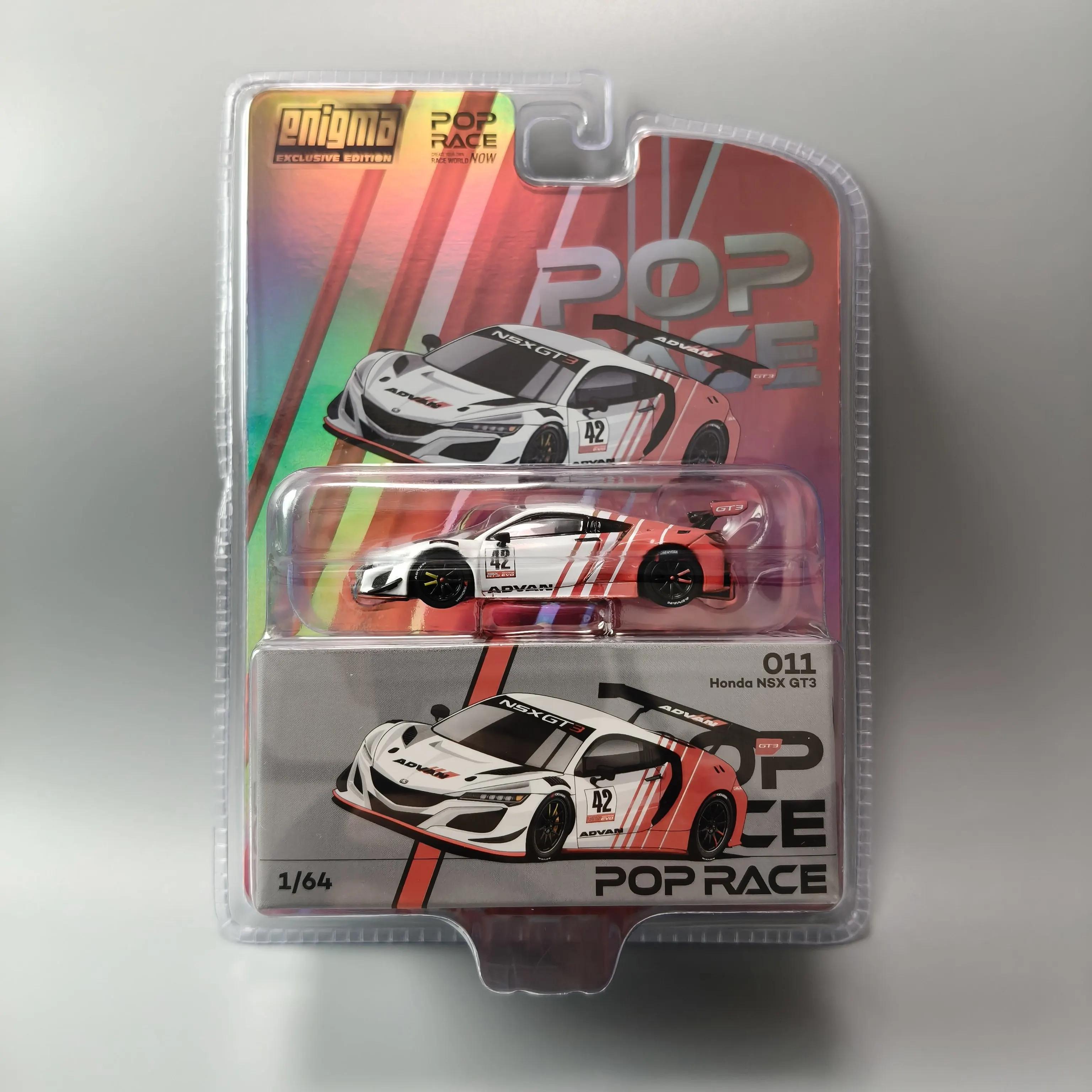 POPRACE 1:64  NSX GT3 Evo ADVAN Painted Alloy Car Model