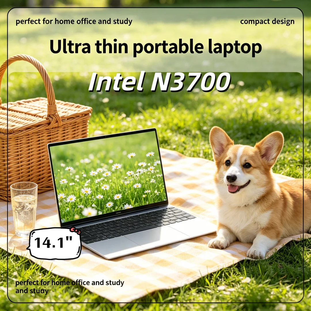 

14.1" FHD IPS 120Hz Ultra-clear Screen Business Trendy Original Laptop Intel N3700 5000mAh 32GB/2TB SSD Backlit Keyboard