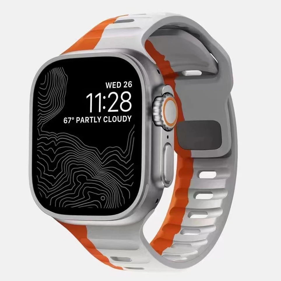 Pasek z miękkiego silikonu dla pasek do Apple Watch Ultra 2 49mm 44 45mm 42mm 41 42mm Sport Watchband iwatch Serise 4 5 6 7 8 9 bransoletka