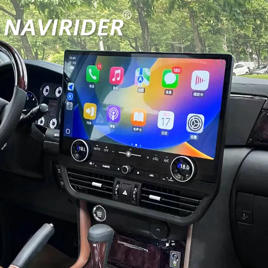 

Navirider для Lexus Lx570, автомобильный радиоприемник, 19,8 дюйма, Android, GPS, видеоплеер, мультимедийное головное устройство, автоматическая навигация, сенсорный экран, Carplay