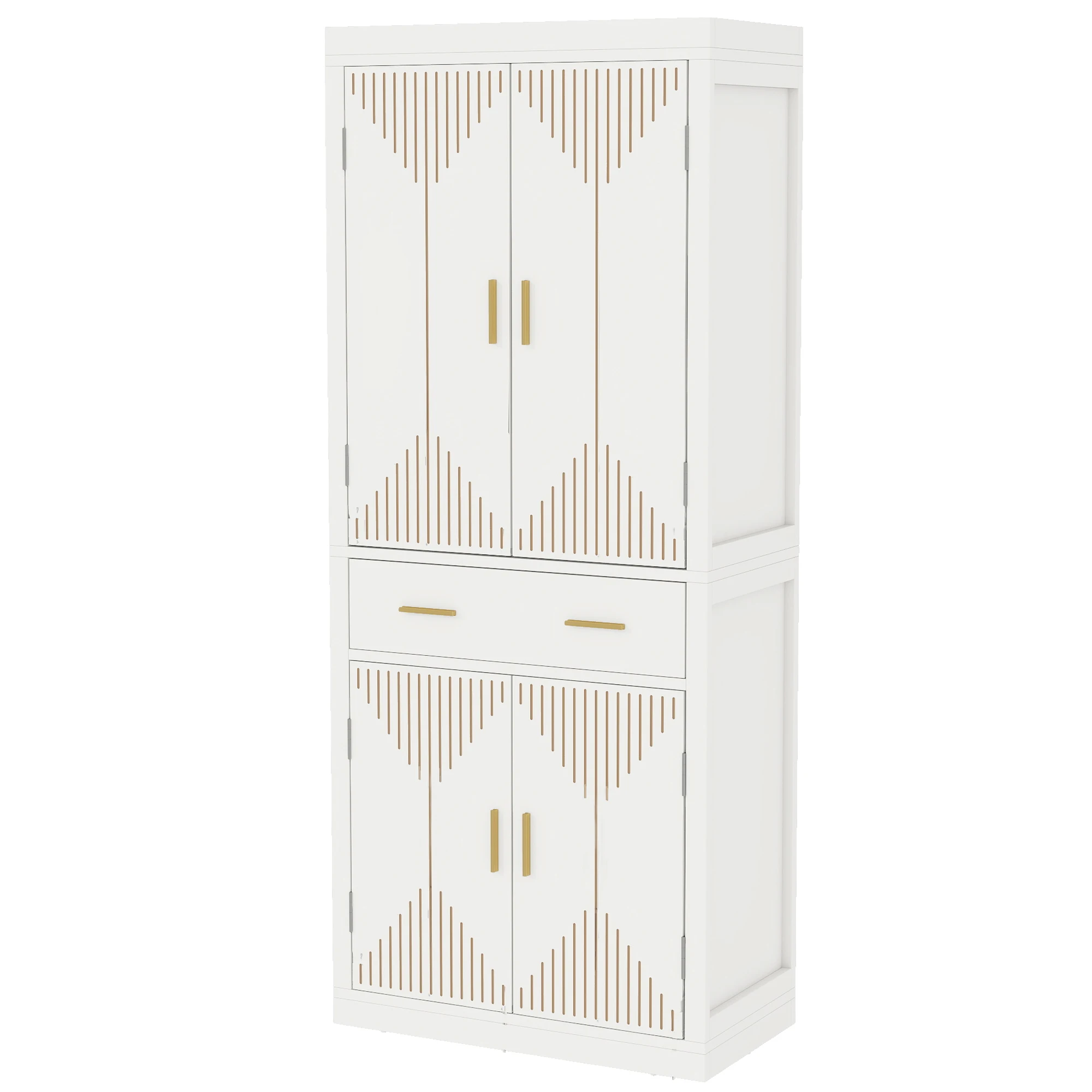 6 Door Storage Cabinet 72 Kitchen Pantry Adjustable Shelve Cupboard With Drawer