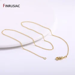 High Quality Chains 18K Gold Plated Brass Metal 45cm Chains Necklace 1.2mm/1.6mm Necklace Chains For Jewelry Making Findings