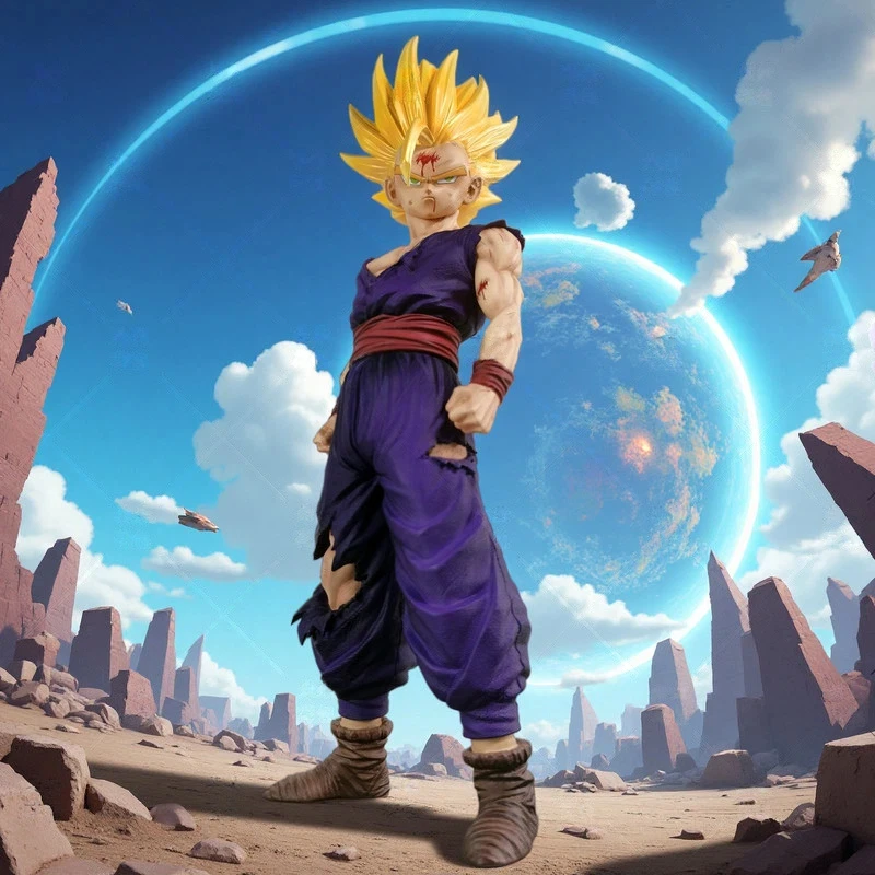 

Bandai Dragon Ball Battle Super Saiyan Damaged Pvc Figure Collectible Anime Statue Desktop Decoration Gift For Adult Anime Fans