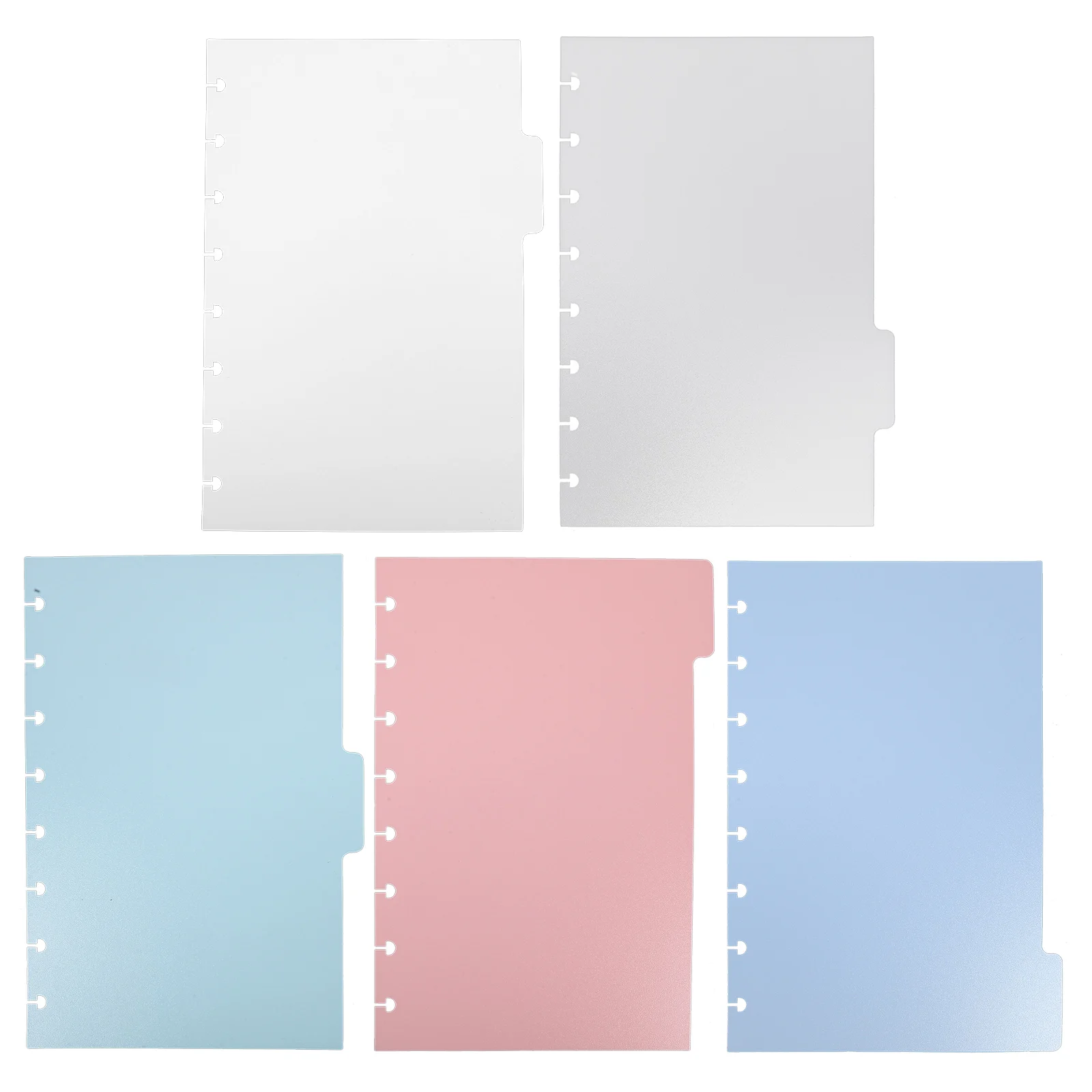 

5pcs Plastic Binder Dividers Colored Page Markers Detachable Notepad Divider Tabs Notebook Index Classified Labels For Files