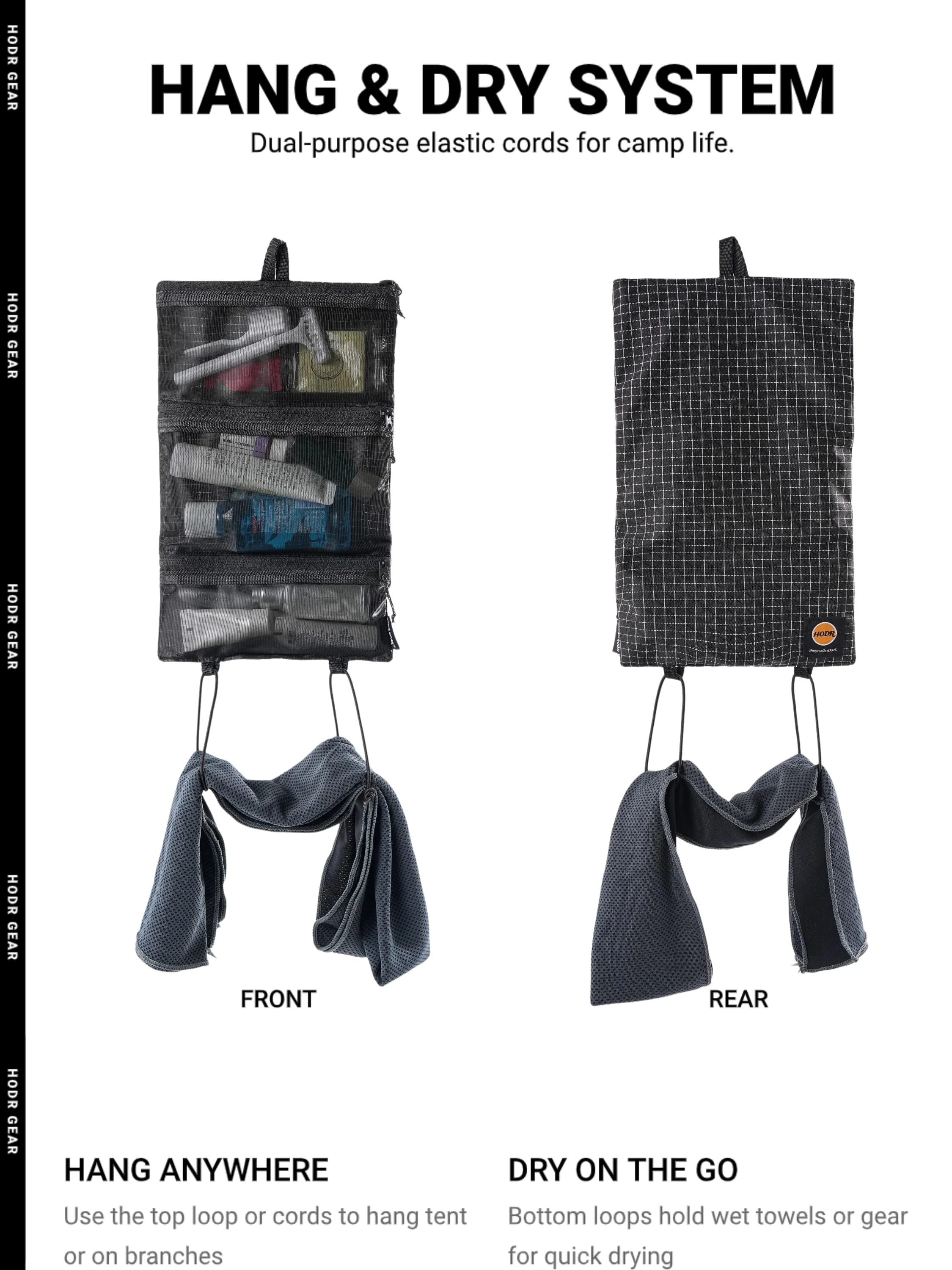 HODRGEAR Ultraleichter Toilettenartikel-Organizer UHMWPE Gridstop | 35 g aufrollbarer Netzbeutel | YKK-Reißverschlüsse | Wander- und EDC-Aufbewahrung UL GEAR – Detail 5