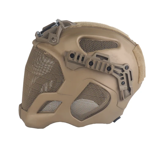 Imagen 2 del producto Casco táctico de protección completa W23, casco CS de malla de acero transpirable con hebilla ajustable, accesorios de caza
