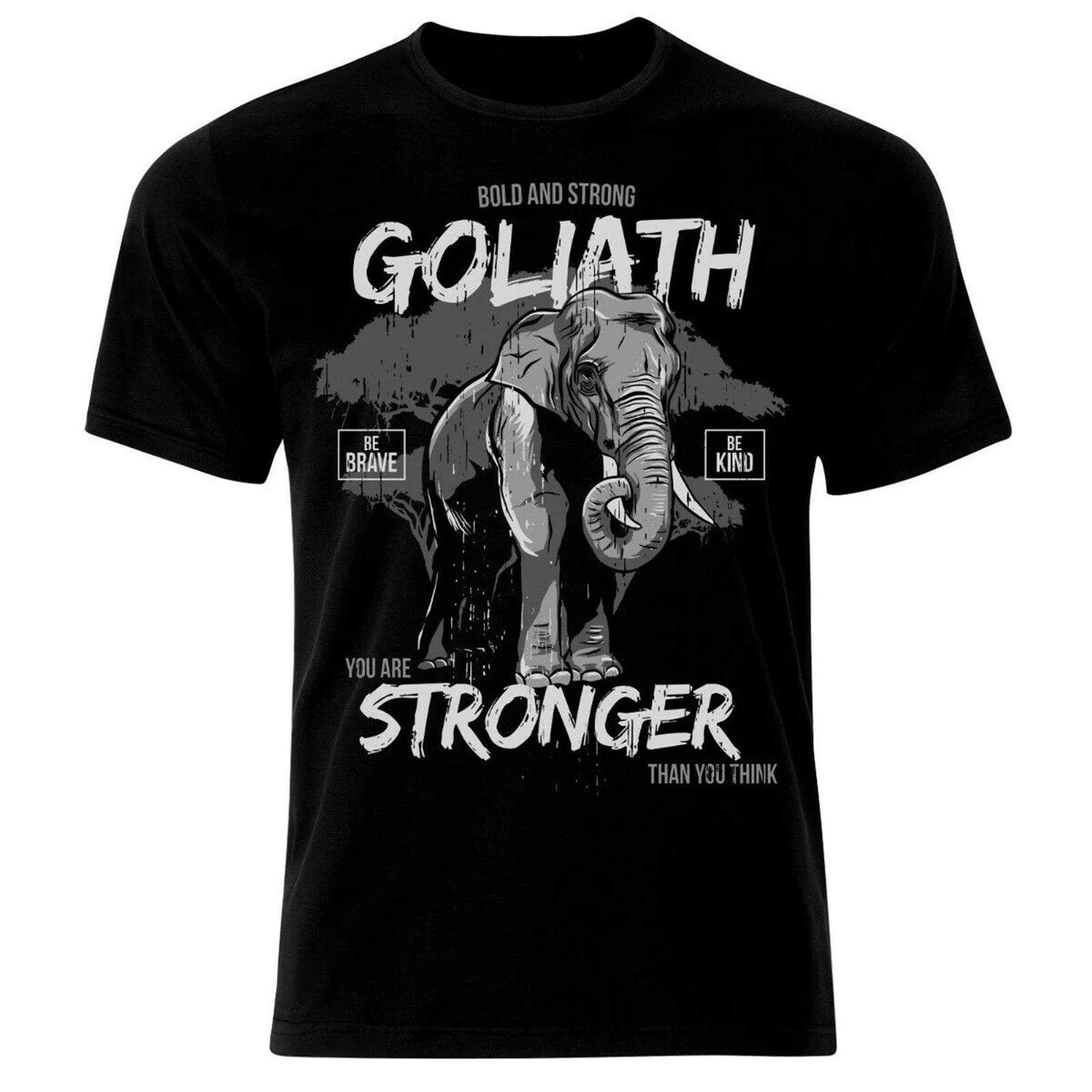 Elephant Goliath Elefant L'éléphant Animals Wild Nature T-Shirt Men's 100% Cotton Casual T-shirts Loose Top New