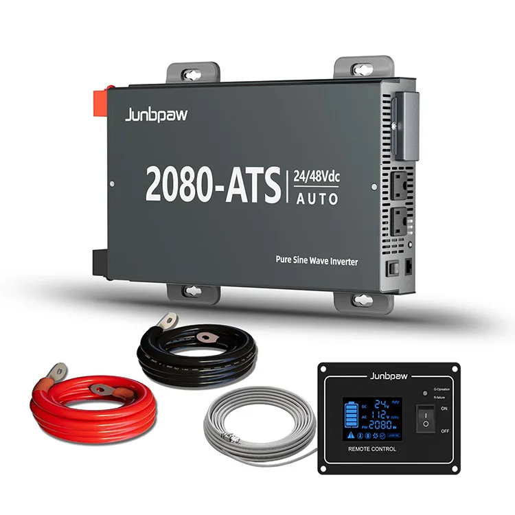 24V/48V Dual Voltage Universal 2000W Pure Sine Wave Car Inverter Built-in ATS Function DC/AC for Reliable Outdoor Power Supply