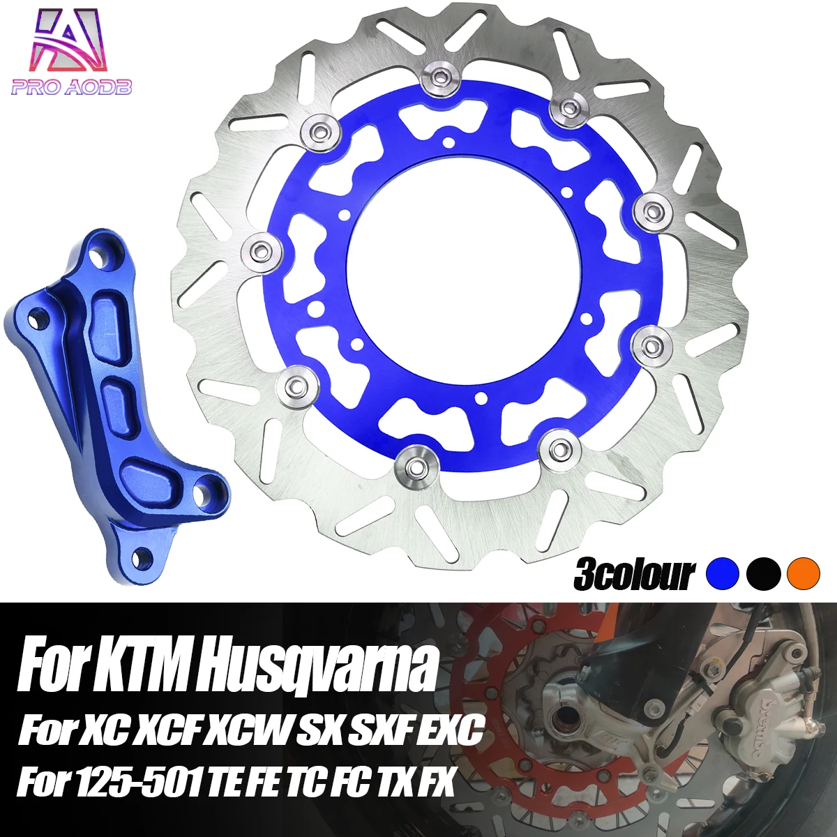 320MM Front Brake Rotor Disc Caliper Adaptor Bracket For Husqvarna FE TE FC TC TX FX KTM XC XCF XCW SX EXC 1994-2023 Accessories