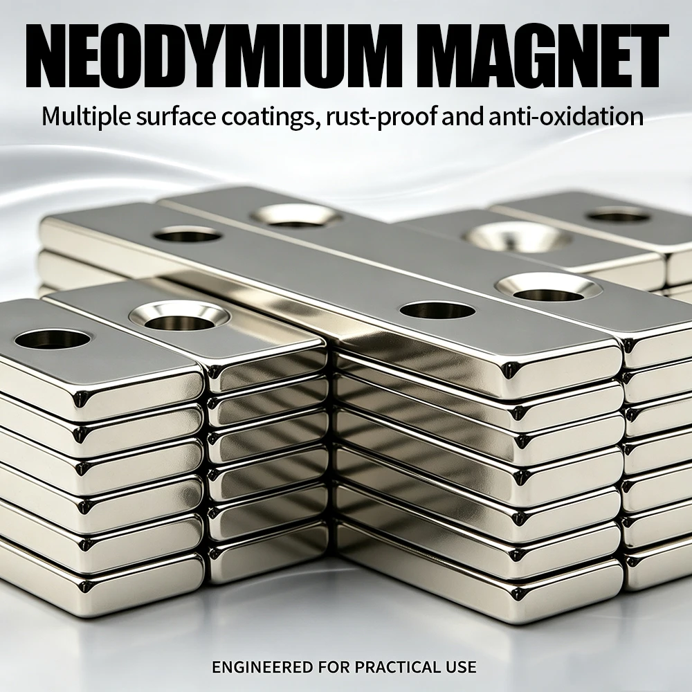 Powerful Block Magnets N35 Ndfeb Permanent Neodymium Magnets with Countersunk Hole for DIY Craft and Industrial Fixing