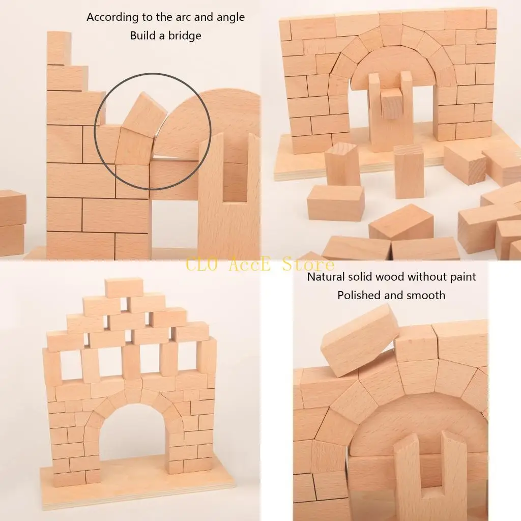 

16FE 1Set Kid’s Developing Toy Roman Arch Bridge Stacking Block Educational Toy