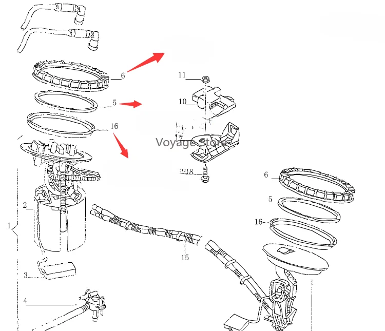 Suitable for Audi A4L A6L A5 gasoline pump sealing ring, fuel pump sealing cover, fuel pump locking nut plug cover