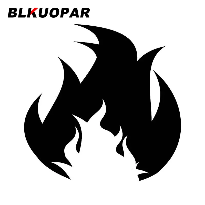 BLKUOPAR Burning Fire Car Stickers Creative Decals Trunk Personality Skateboard Waterproof Scratch-Proof Personality Car Styling