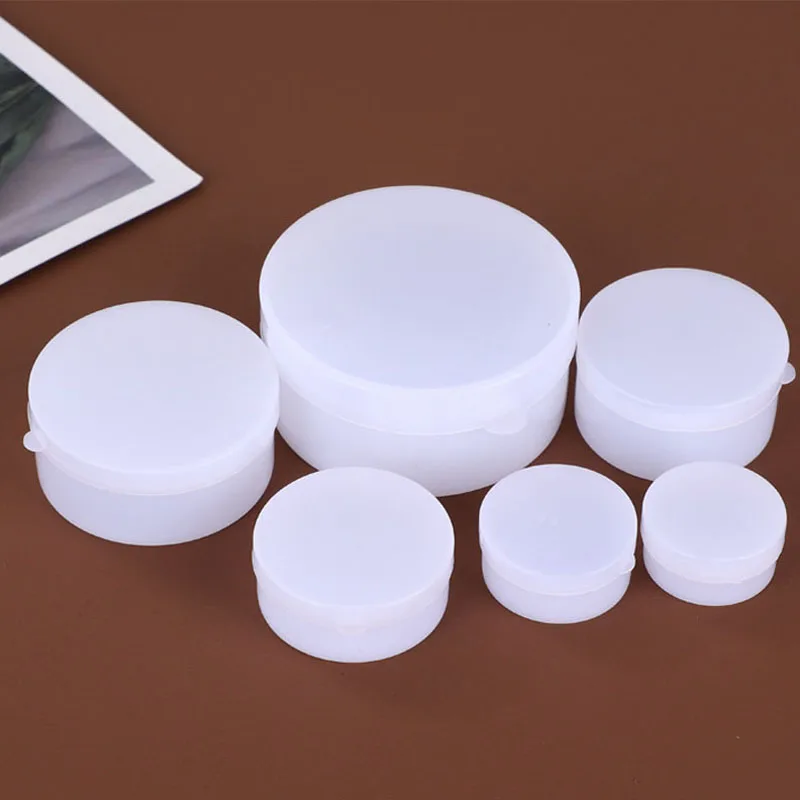 50Pcs 5g/10g/15g/30g/50g/100g Empty Ointment Containers PP Plastic Cream Bottles Cosmetics Refillable Jars White Subpackage box