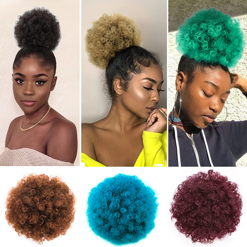 

Afro Puff Drawstring Ponytail Extension for Black Women Short Synthetic Afro Puff Ponytail for Natural Soft Curly Ponytail Bun