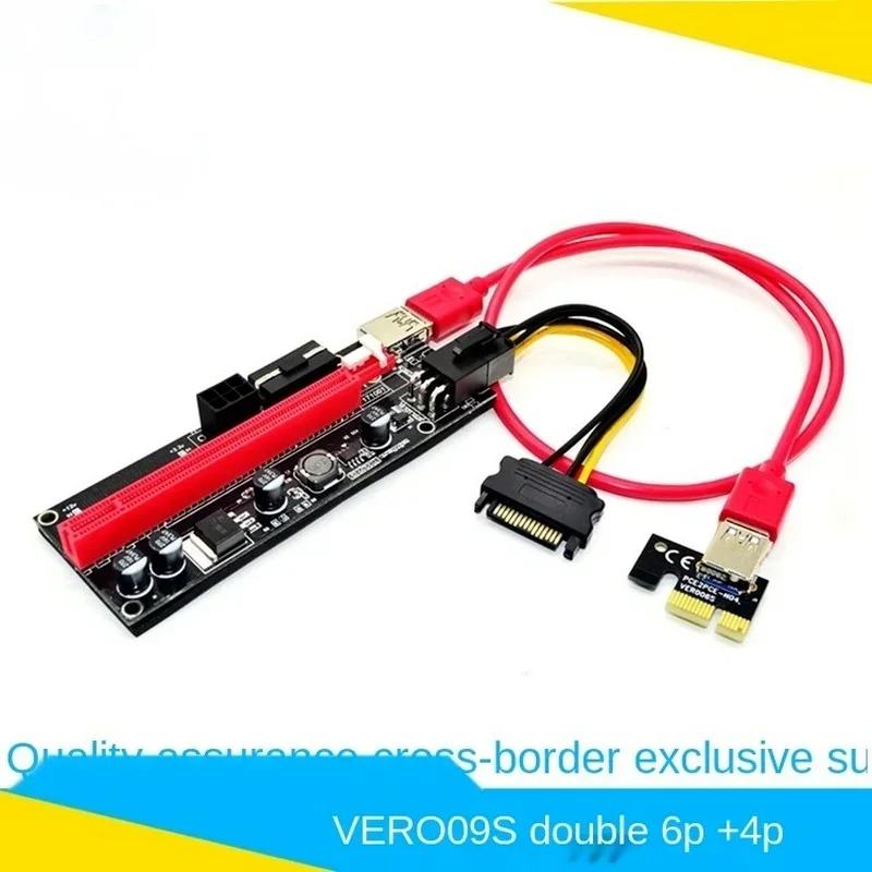 VER009S Plus PCI-E Riser Card PCI Express 1X to 16X USB 3.0 Cable SATA to 6Pin Connector for Graphics Video Card