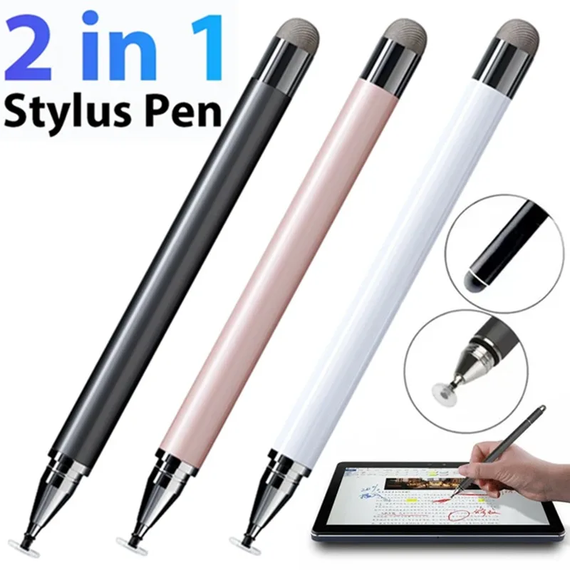 Uniwersalne rysiki 2 w 1 dla IOS Android Touch Pen rysunek ołówek pojemnościowy dla IPad Samsung Xiaomi Huawei Tablet SmartPhone