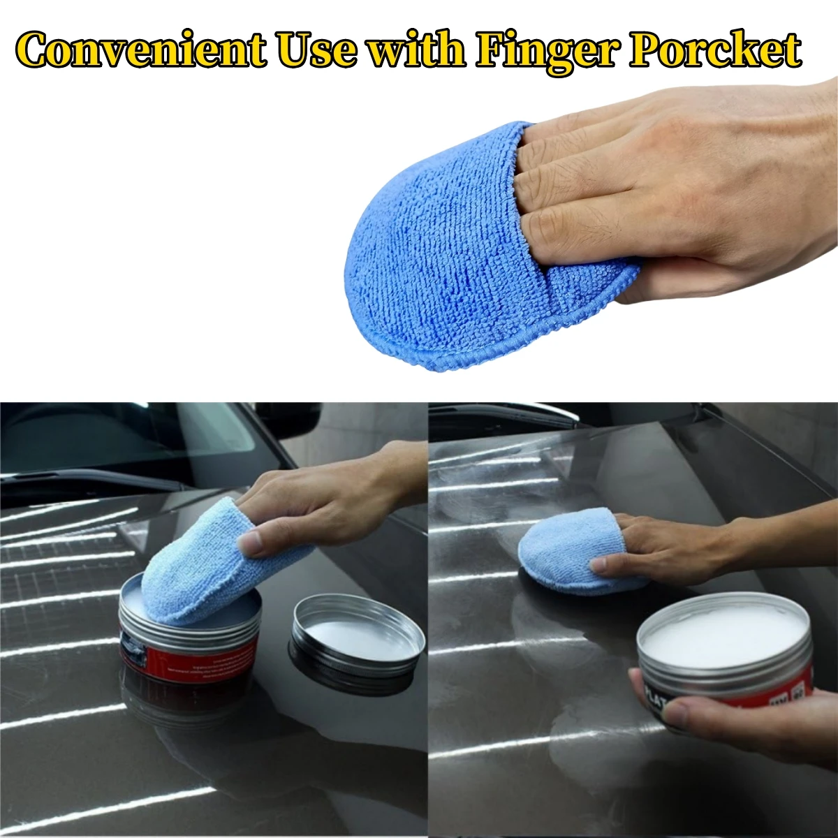 Microfiber Car Applicator Pads Advanced Square Car paint Polishing and Waxing Sponges Cars Paint and cockpit Detailing Care Tool