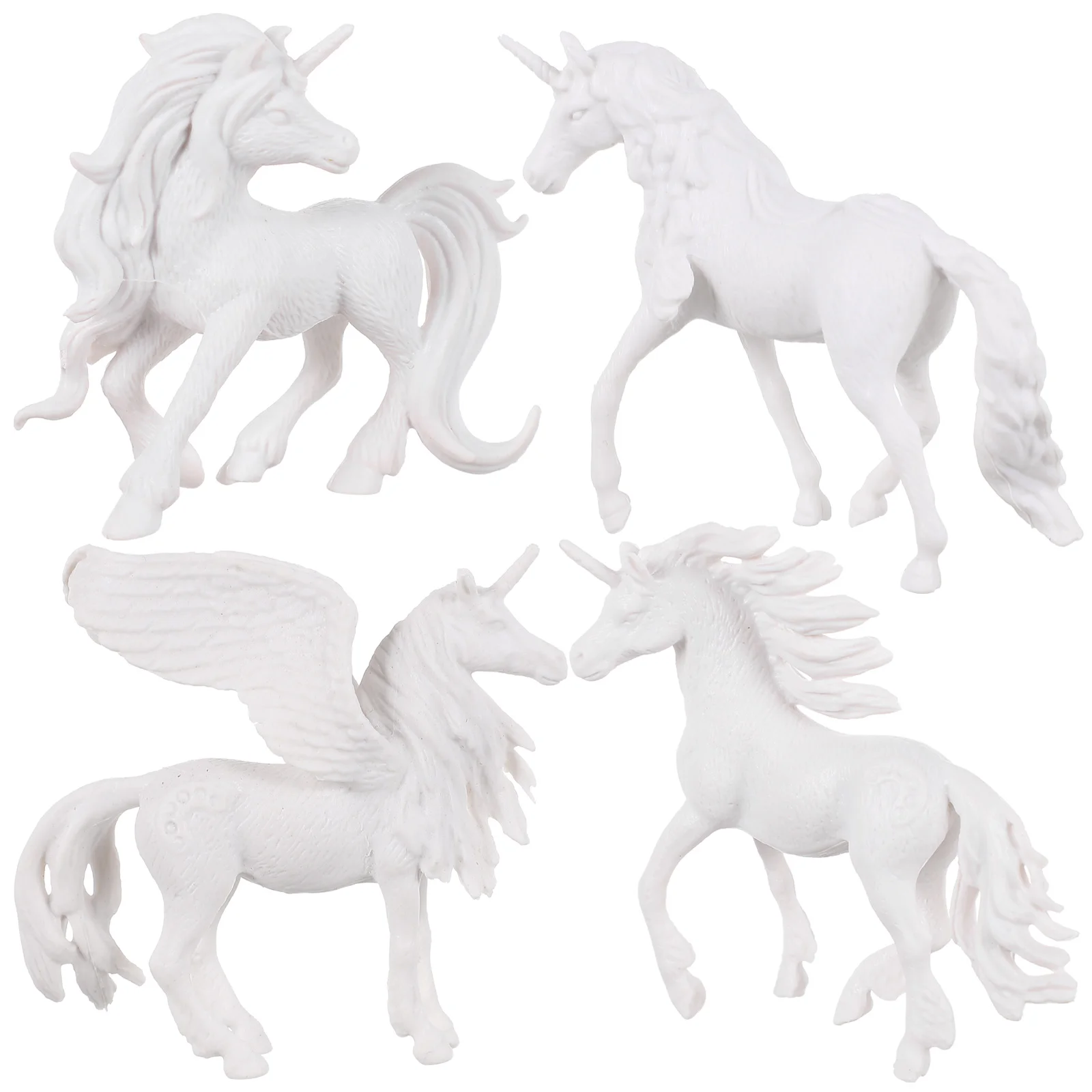 4 Pcs Coloring White Embryo Unicorn DIY Painting Mold Mould Girls Toys Kids Party Favors Gifts Animal Set