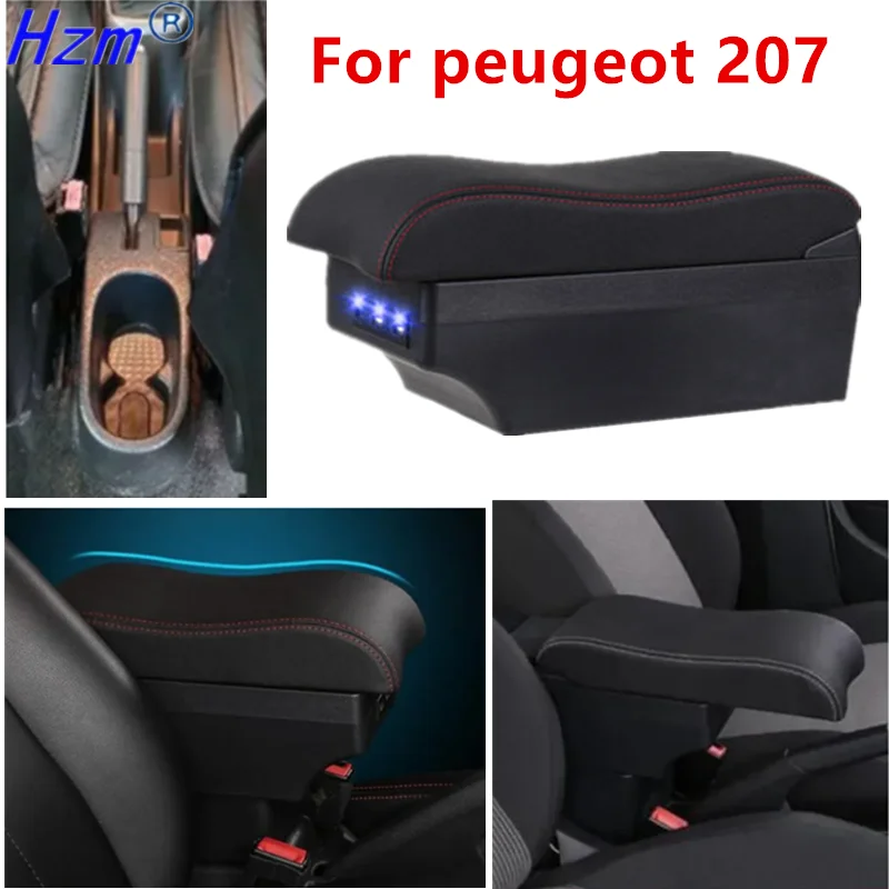 For peugeot 207 armrest box For peugeot 207CC Car Armrest box Central Storage box Interior Dedicated Retrofit Car Accessories