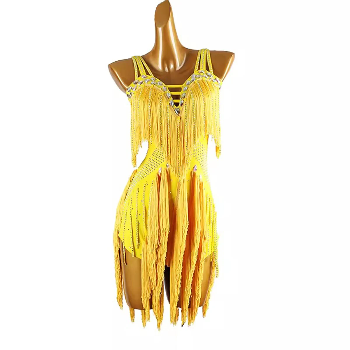 

2024 New Sexy Latin Dance Dress Tassel Fringe Women's Performance Sleeveless Salsa Rumba Ballroom Dancing Competition Costume