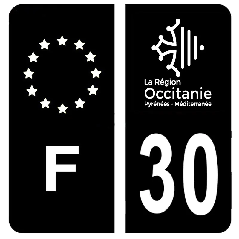 Nummernschildaufkleber Oaksley F30, 67 ELSASS ALSACE ACOEUR DEPT 94 ILE DE FRANCE DEP 67 ALSACE Wasserfester PVC-Aufkleber