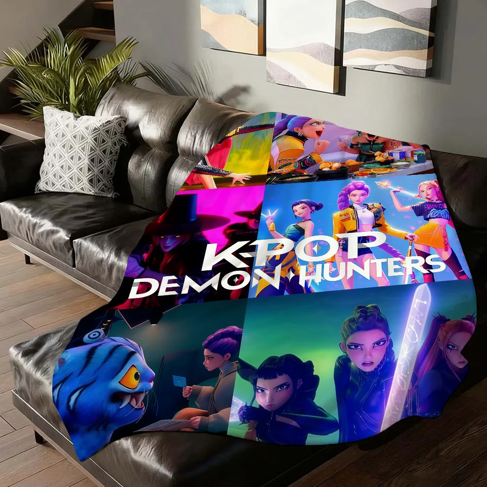 

Fashion print K-KPop D-Demon H-Hunters Blanket For Sofa Office Bed Plane Travel Sleep Read Relax Camping Soft And Warm