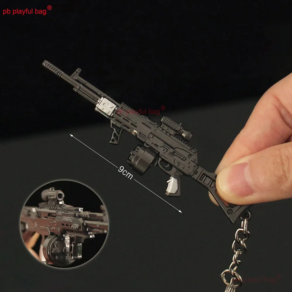 Mini AEK Gewehr Modell Legierung Gun Schlüsselbund Anhänger CS Spiel Waffe Sammeln Dekorative Spielzeug Action Figure Kinder Weihnachten Geschenke ZG395