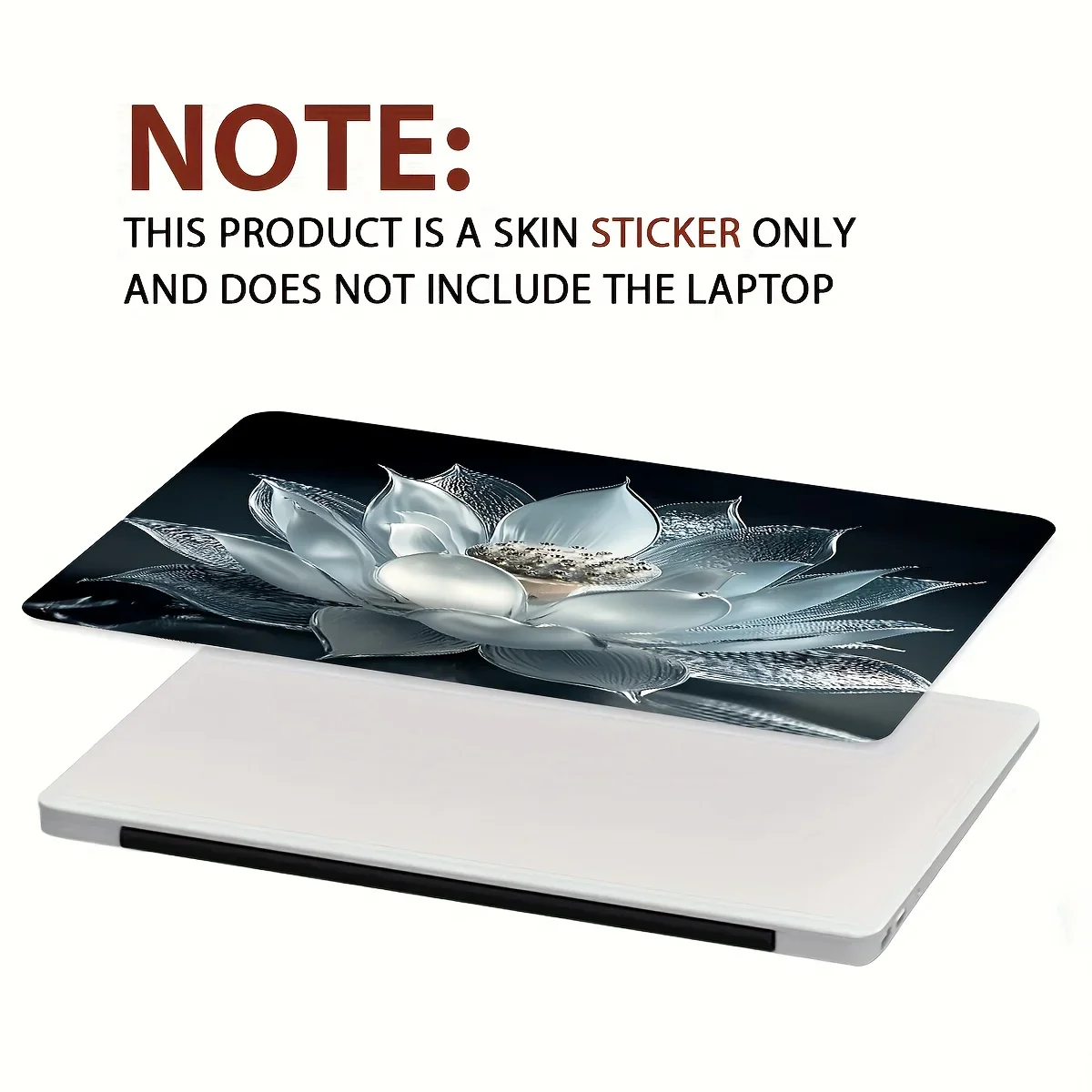 2Pcs Lotus Flower Paper Laptop Sticker - Scratch Resistant DIY Art Case for HP, Dell, Lenovo, Apple, Asus Laptops