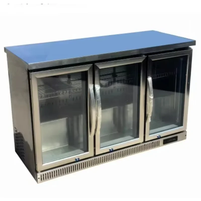 Bar fridge Stainless steel 3 doors under Counter Chiller 2-Door Refrigerator Display Cooler for Bar Kitchen Use Cooling bar