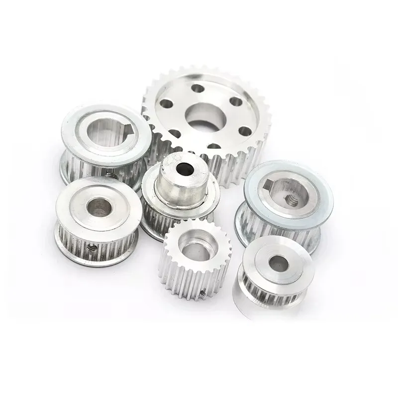 High Performance Industrial Silver Synchronous Pulley Assembly Stainless Steel CNC Machining Broaching Set