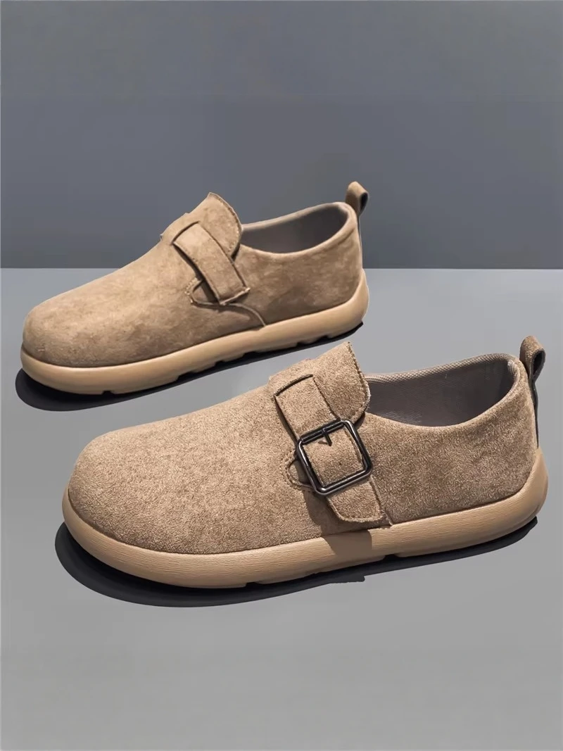 Men's Casual Slip-On Business Shoes Soft Bottom Large Size 47 Spring Autumn Commuting Leather Shoes Fashionable Single Shoes
