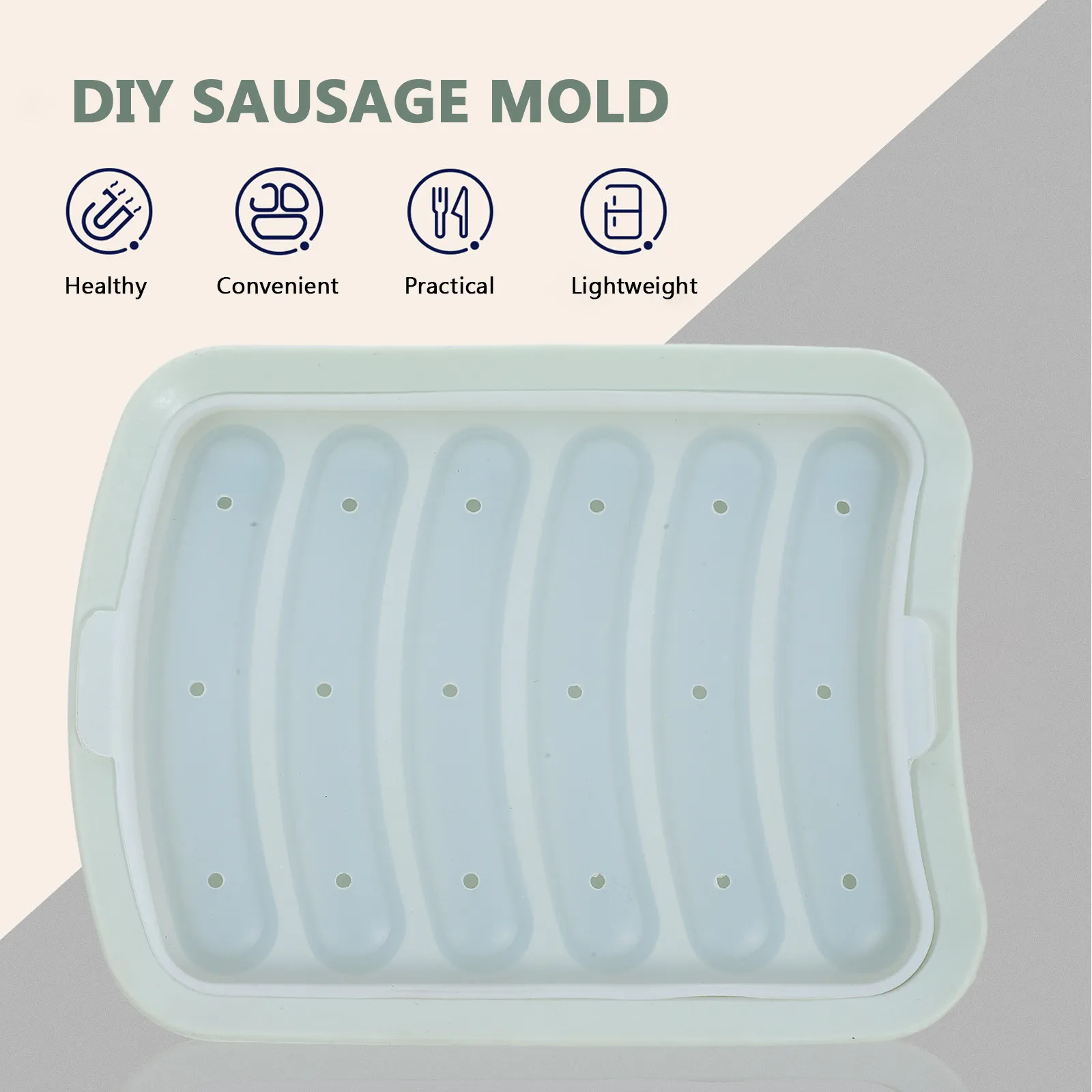 Reusable Food Safe Silicone Sausage Mold DIY Homemade Sausages Without Casings Baking Cooking Chocolate Banana Baby Senior