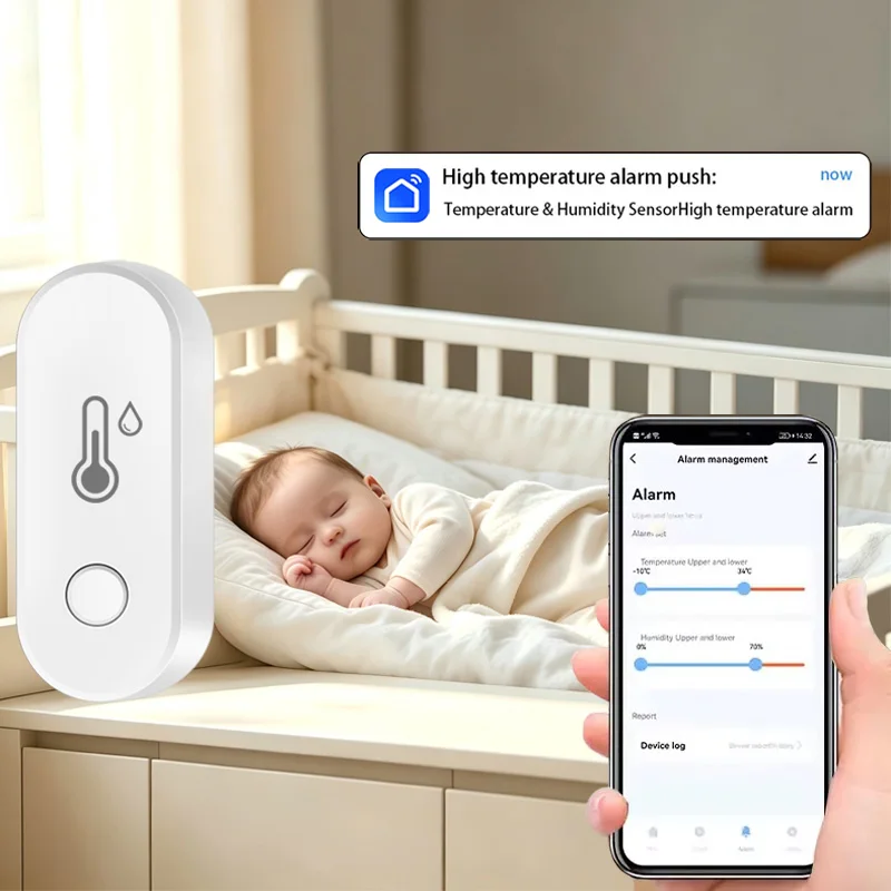 Zigbee Temperature and Humidity Sensor Works With Tuya Smart Life APP Remote Monitor Indoor Thermometer Hygrometer Alexa Google view 4