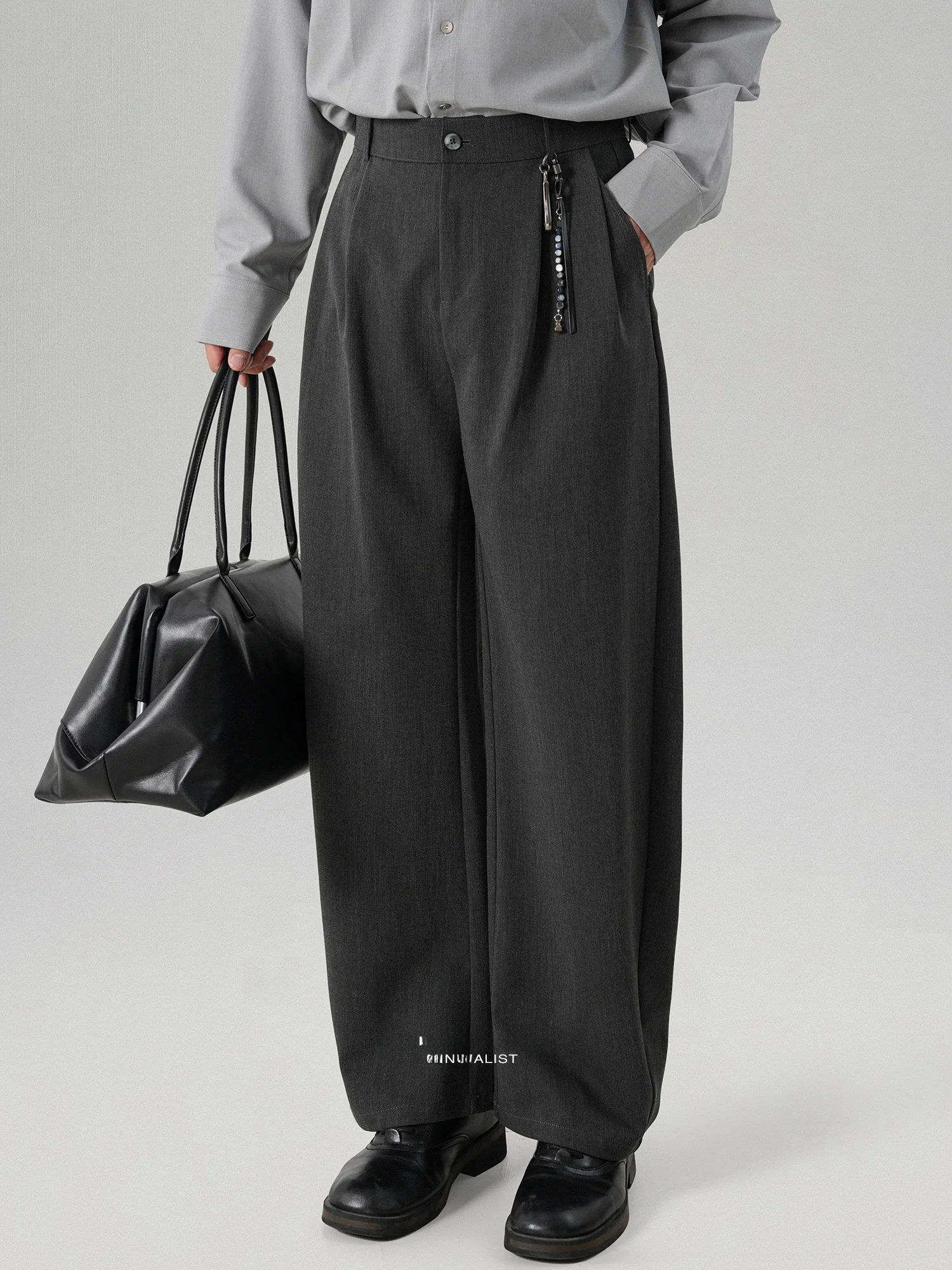 Mr. Twenty-Eight Wool Blend Casual Pants Men's Autumn Drape Loose Straight Leg West Pants Old Money Style Casual Trousers