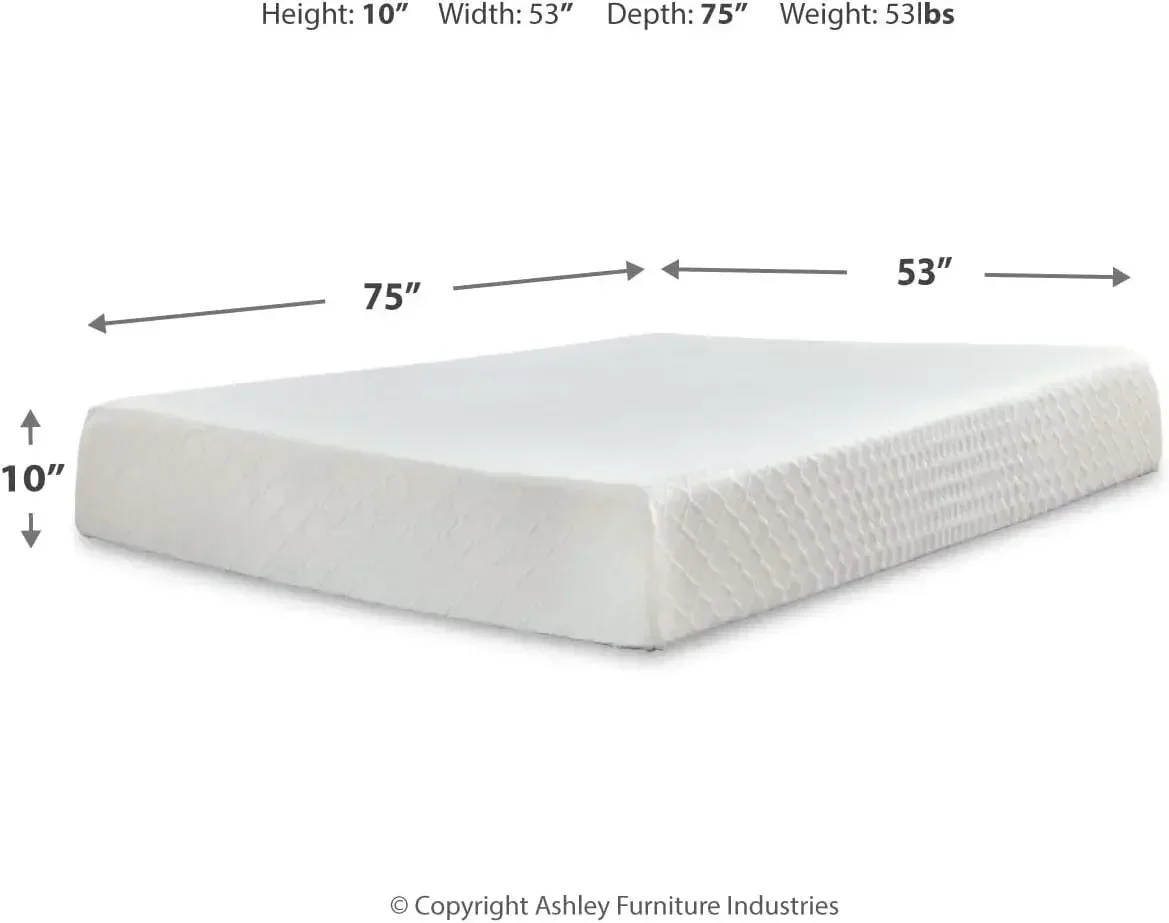 Ashley-Memory Foam Mattress with Green Tea and Charcoal Gel, Signature Design, Medium Firm Chime, Full Size, 10 in