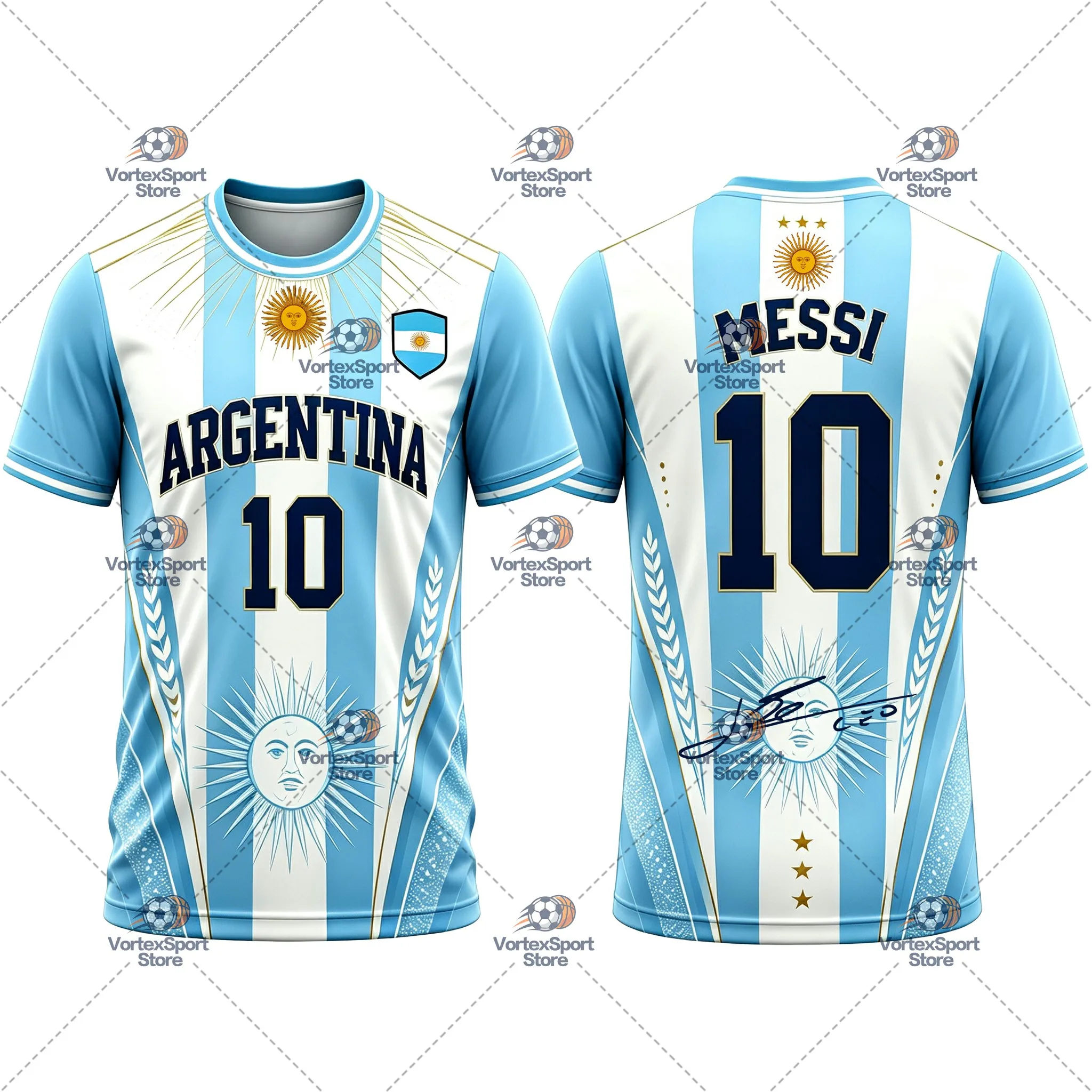Argentinien, Kinder, Messi, Nr. 10, schnelltrocknendes Fußball-T-Shirt, Herren, alle Größen, kurzärmelig, Rundhalsausschnitt, für den täglichen Fußball-Trainingssport. – Detail 12