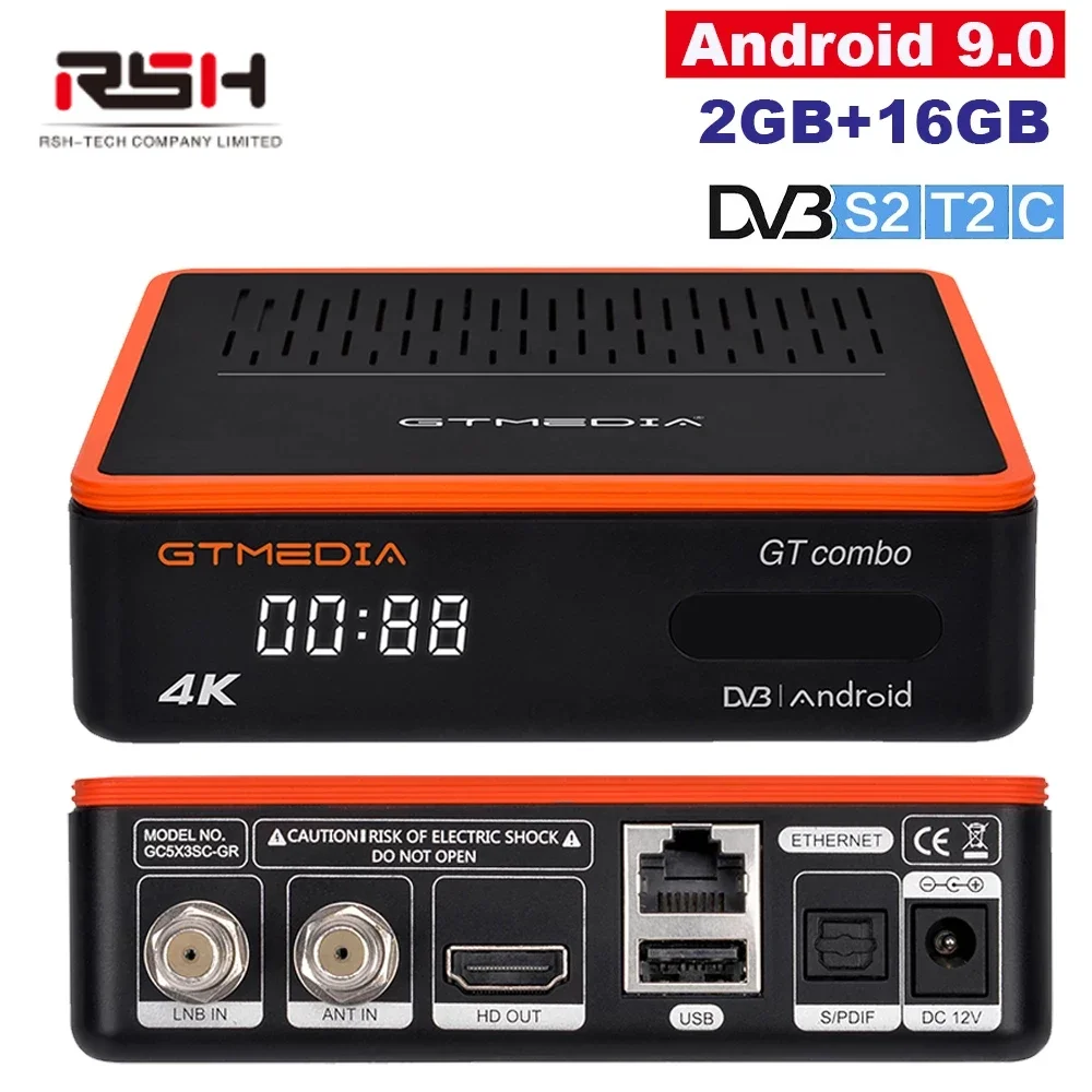 RSH 4K HD TV BOX 4:2:3 Android 9.0+DVB-S2X/T2/C Terrestrial Satellite TV Receiver Decoder/ Google Smart Set Top Box