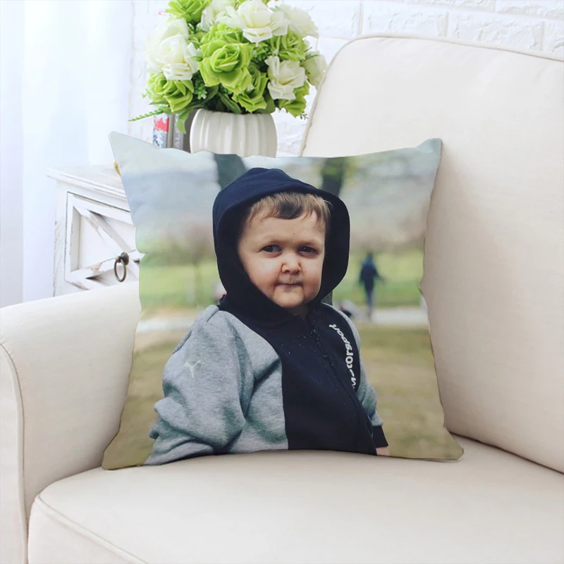 

45x45cm pillowcase H-Hasbulla double-sided printed custom sofa cushion cover, car decoration cushion fan gift 40x40cm