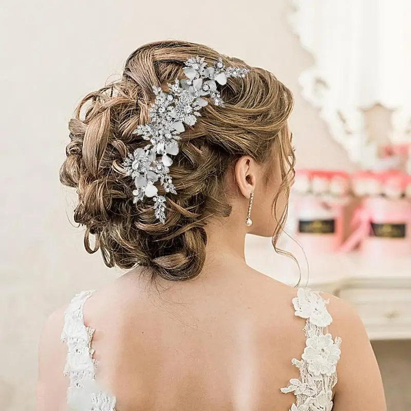 Pinzas para el pelo brillantes, horquillas con diamantes de imitación, Clips laterales brillantes, accesorios para el cabello Retro hechos a mano para bodas, festivales, fiestas