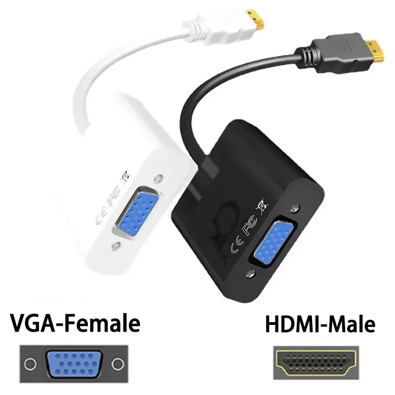

HDMI-Compatibl to VGA Adapter Full HD 1080P HDMI To VGA Cable Converter HDMI Male to VGA Female for PS4 Xbox Tablet Laptop PC TV