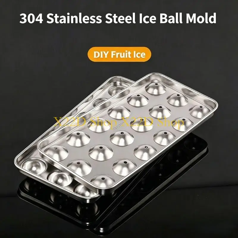X22D Rustproof Stainless Steel Ice Tray For Refreshing Beverages And Cocktails